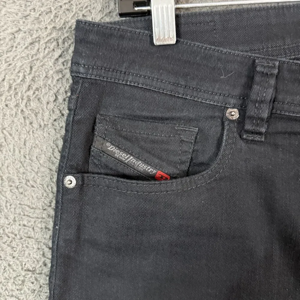 Diesel Jeans Mens 32x32 Black Larkee Beex Regular Tapered Fit Stretch Denim
